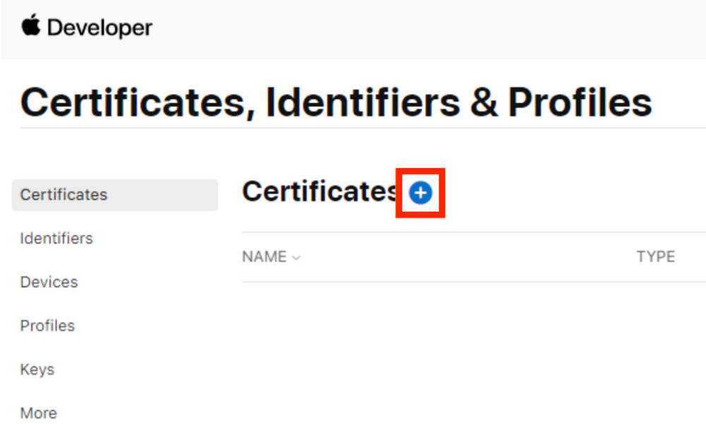 Certificates subtitle click the button