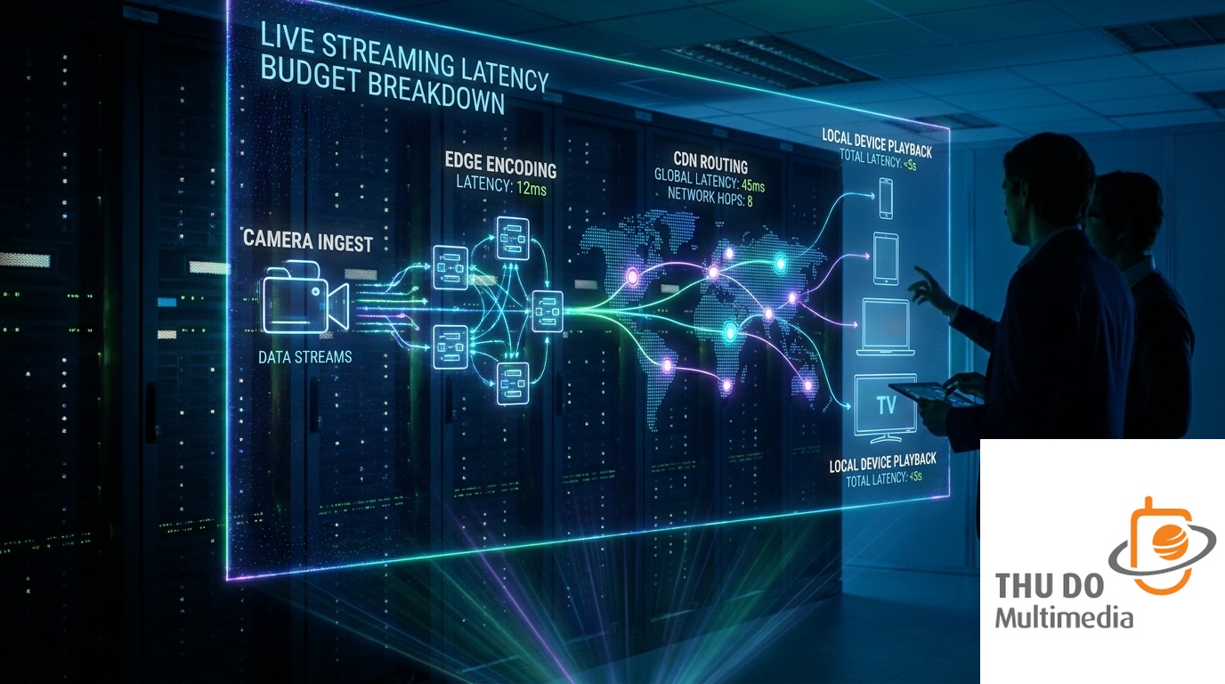 High-tech cloud data center server infrastructure powering global video localization pipelines