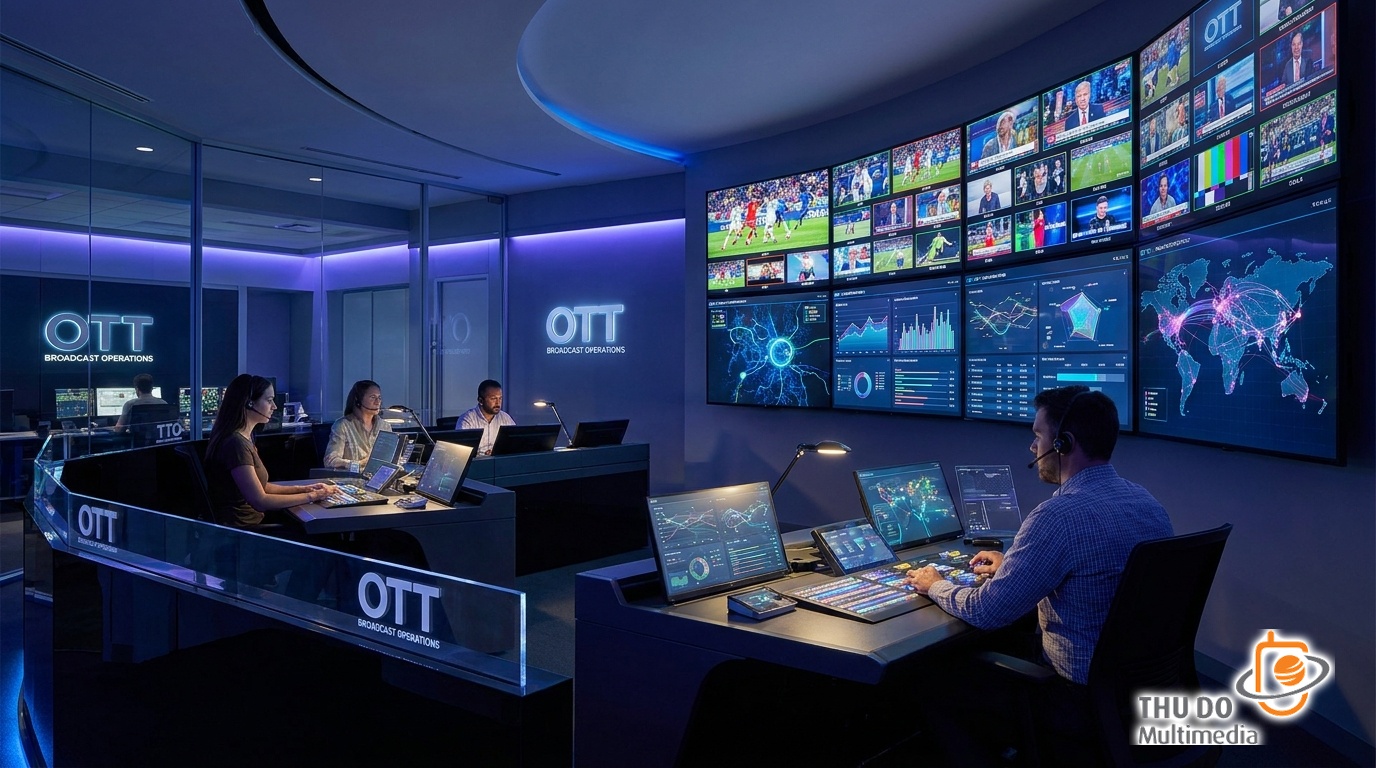 State-of-the-art media facility managing real-time AI audio translations for live international sports broadcasting State-of-the-art media facility managing real-time AI audio translations for live international sports broadcasting