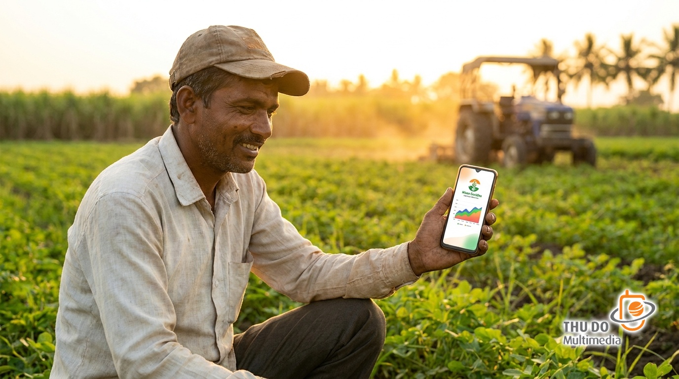 The Ultimate Guide to Winning India's Tier 2 & 3 Cities: Content Localization and Low-Bandwidth Delivery Strategies for 2027 8 A young Indian farmer using a localized agricultural app on his smartphone